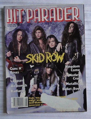 Винтажный журнал Hit Parader август 1989 Skid Row Guns 'N Roses Def Leppard 115 - Изображение 1 из 4