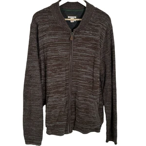 Carbon 2 Cobalt Men's Full Zip Knit Jacket Sweater Size XL Lined Pockets Marled - Picture 1 of 6