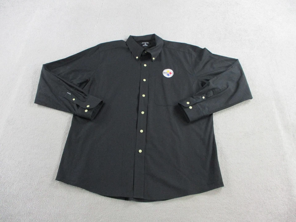 Camisa Pittsburgh Steelers Para Hombres XL Negra NFL Fútbol Abotonada Manga Larga Foto 1 de 4