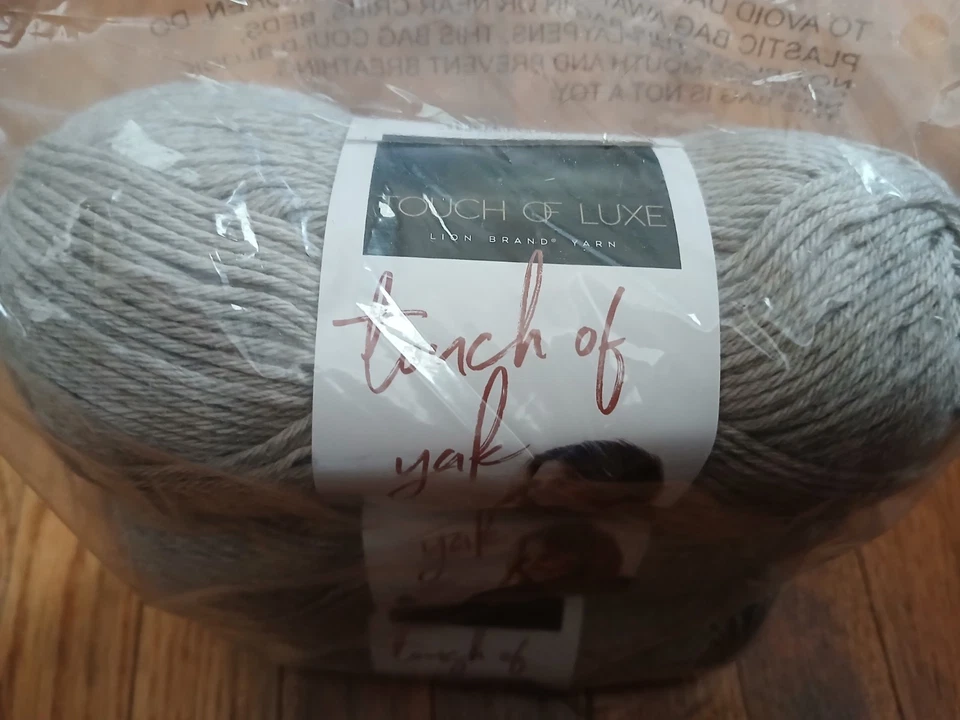 Lion BRAND Touch of Yak Yarn Alabaster, Lot Of 3, NEW SEALED PACKAGE - Image 1 of 4