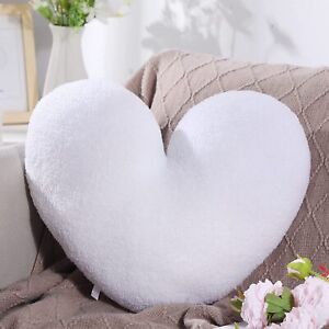 Pillow Heart Plush 14 X 17 Inch White Medium Romantic Shape Heart Cotton Woman