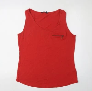 Marks and Spencer Women's Red Tank Top, Size 14, Zip Accent - Picture 1 of 12