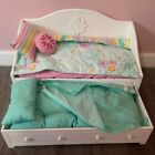 American Girl Doll White Wood 2015 Trundle Daybed Bed and Bedding