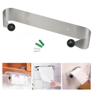 Paper Towel Holder Under Cabinet Wall Mounted Stainless Steel Rack Kitchen Home - Afbeelding 1 van 7