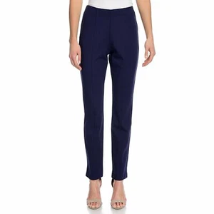 Stretch Knit Elastic Waist Seam Front Detail Ankle-Length Pull-on Pants Sz M~1X - Picture 1 of 4