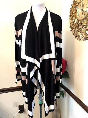 NUEVO CON ETIQUETAS INC International Concepts CÁRDIGAN A RAYAS TALLA 1X. Foto 1 de 4