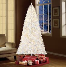 7.5 ft White Artificial Christmas Tree Clear Lights