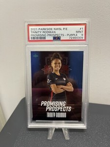 2021 Parkside NWSL Trinity Rodman Promising Prospects Purple SP PSA 9 /500 RC