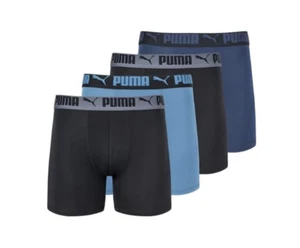 Puma Mens 4 Pack Large Active Stretch Boxer Briefs - Blue Black - Picture 1 of 4