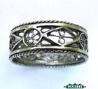 Sterling Silver Filigree Ring Size 5.5 Israel 1950s