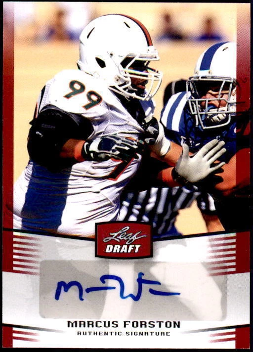 2012 Leaf Draft Autographs Blue #MF1 Marcus Forston AUTO  (21400) - Image 1 of 2