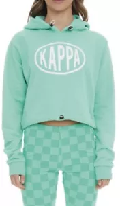 Kappa Authentic Pop Elanta Hoodie Women Green Spring-White Size XS - 3116ETW-A02 - Picture 1 of 5