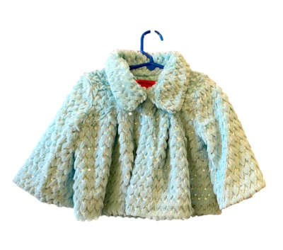 Betsey Johnson Faux Fur Blue Jacket Size XS 2-4 - Image 1 of 3