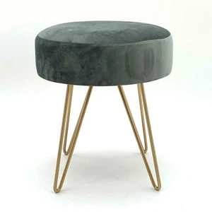 Deluxe Ottomane Fußhocker schickes Design handgefertigt Lounge gepolsterter Fußhocker Samt  - Bild 1 von 4