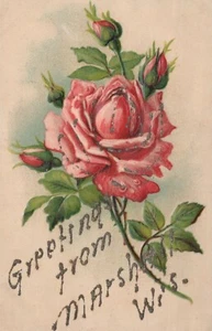 Grüße aus Marshfield, Wisconsin Ver 1 - unbespielte geprägte Litho - Bild 1 von 3