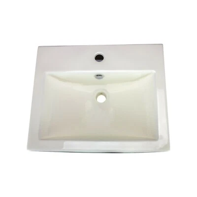 Fregadero de tocador de baño con forma de delantal Rok 20-1/2" X 16-3/4" porcelana marfil Foto 1 de 4