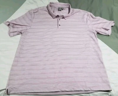 Polo de golf Ping Sensorcool blanco/rosa Stipes para hombre talla 2XL *Se ve nuevo* Foto 1 de 4