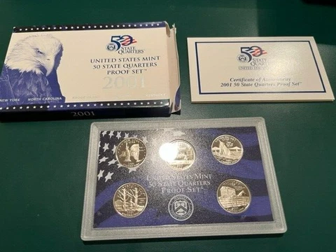 2001S US Mint 50 State Quarters Proof Set Cover