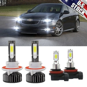 For  Cruze 2011 - 2015 - 4x Combo LED Headlight Hi/Lo Fog Light Bulbs 6000k - Picture 1 of 8
