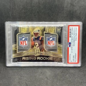 TYQUAN THORNTON 1/1 DUAL SHIELD 2022 SPECTRA RISING ROOKIES PATCH TAG PSA 8 - Picture 1 of 3