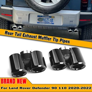 Tubos de punta de silenciador de escape trasero negro para Land Rover Defender 90 110 2020-25 - Imagen 1 de 10