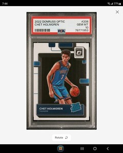 2022-23 Panini Donruss Optic Chet Holmgren Rated Rookie Card #208! PSA 10!