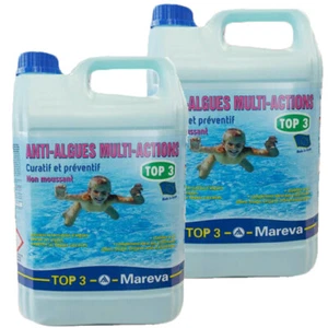 Mareva Antialghe Multifunzione Top 3 Non Schiumogeno Alghicida Piscina 10 Litri