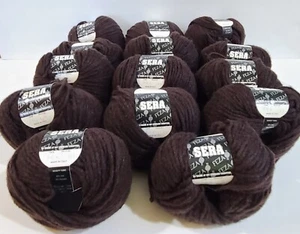 Feza Sera #204 Dark Brown Bulky Yarn 82% Wool 18% Polyamid (Lot of 14) Italy - Picture 1 of 8