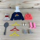 Vintage Barbie Clothing Accessories Lot Shoes Boots Stands Hangers Outfits