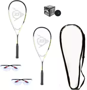 Beginner Squash Racquet Set (Includes 2 Racquets, 2 Eyeguards, 1 Ball, Cover) - Picture 1 of 12