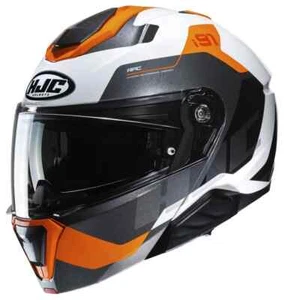 HJC I91 CARST BLACK ORANGE GLOSS FLIP FRONT MODULAR MOTORCYCLE HELMET - Picture 1 of 4