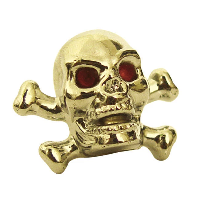 Trik Topz Ventilkappen, Skull Head, Gold, für Harley - Davidson - Bild 1 von 1