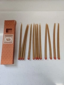 VTG Williams Sonoma 3 Hour 10" Tiny Taper Candles Set of 12 Amber Some Curved - Picture 1 of 6