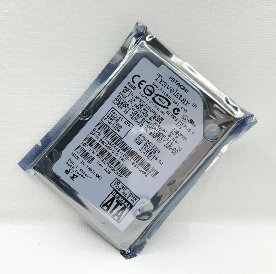 Hitachi 100GB 7200RPM HTS721010G9SA00 SATA 2,5-Zoll Notebook-Festplatte - Bild 1 von 1