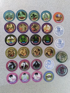 29 Pogs Universal Studios Monsters 1994 24 different Pogs 3 Glow & 2 Slammers - Picture 1 of 2