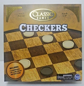 Classic Games ~ Checkers Board Game ~ 2 Players ~ Ages 6+ ~ New/Factory Sealed - Picture 1 of 2