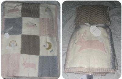 Pottery Barn Baby Bunny лоскутное одеяло шерпа реликвия кабель шениль 30x40 - Изображение 1 из 4