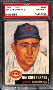 1953 TOPPS #209 JIM GREENGRASS PSA 1 30798157