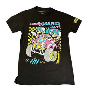 Mario Kart Shirt Mens Medium Black Short Sleeve Racing Graphic Print EUC - Picture 1 of 6