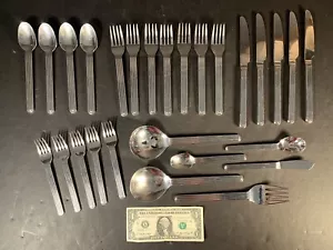Lot of 27 pieces Mid Century Modern Style Stainless Steel Flatware SPLENDIDE pat - Picture 1 of 6