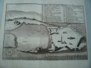 Tripolis, anno 1691, Merian M., copperengraving Copperengraving, ORIGINAL - Picture 1 of 2