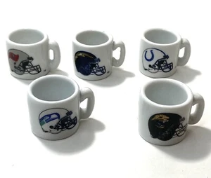 Lot of 5 NFL Football Teams Mini Ceramic Mugs Team Logo Cups - Picture 1 of 2