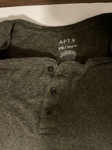 APT 9 Herren 3XB Langarm Henley 3 Knöpfe braun - Bild 1 von 7