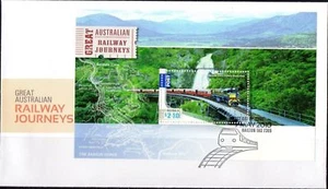 2010 FDC Australia Great Australian Railway Journeys M/S "Train"PictFDI"RAILTON" - Picture 1 of 1