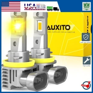 2x H11 H8 LED H9 Headlight 3000K Low Beam Fog Bulbs Conversion Kit Amber CANBUS - Picture 1 of 11