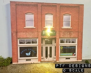 “ Drug Store ” O Scale Scratch Built Pharmacy Building Flat w/ LED Lionel MTH - Picture 1 of 9