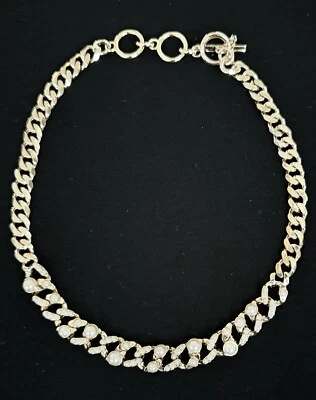 Collar de eslabones de cable vintage ✨GIVENCHY ✨Tono dorado/perla Foto 1 de 4