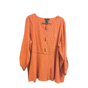 Ali Miles asymmetrisches Tunika Oberteil mit Krempelriegelärmeln Gr. 2X TOP! Lagenlook - Bild 1 von 6