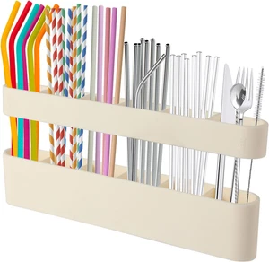 9,6" Großer Silikon Strohhalm Halter für Schranktür, Platzsparender Strohhalm Organizer - Bild 1 von 12