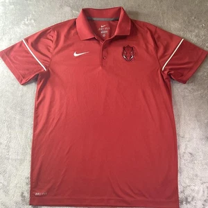 Arkansas Razorbacks Shirt Mens Medium Red NCAA Basketball Nike Dri Fit Polo Top - Picture 1 of 9